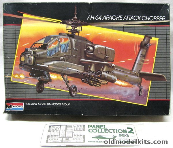 Monogram 1/48 AH-64 Apache Attack Helicopter - with Tripart Photoetched Detail Set, 5443 plastic model kit